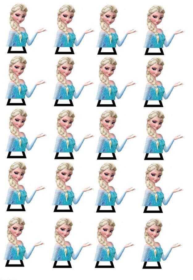 Elsa Frozen Edible Stand Up Wafer Paper Cupcake Toppers